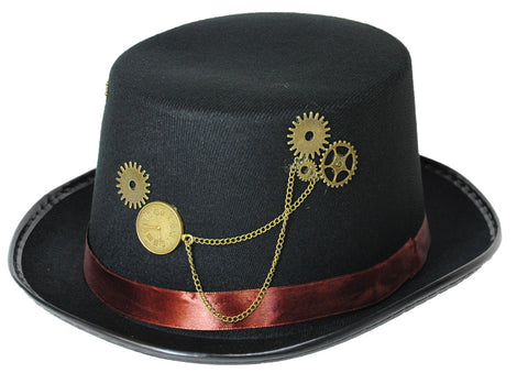 Steampunk Hat Black Brown band