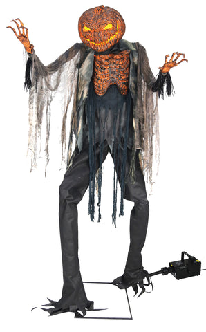 Animated Scorched Scarecrow Prop with Fog Maching