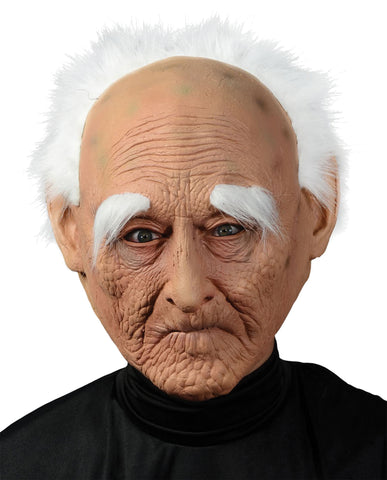 Creepy Old Man Mask with Hair