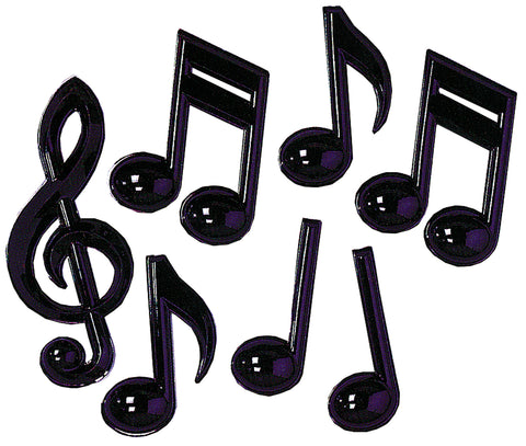 Plastic Music Notes - Pack of 7
