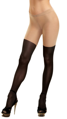 Tights Sheer Lace-Up Nude/Black