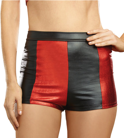 Women's Black & Red Harlequin Shorts