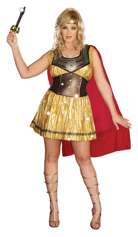 Women's Plus Size Golden Gladiator Costume