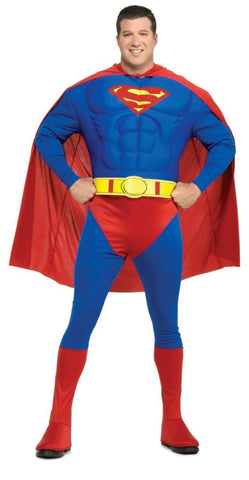 Men's Plus Size Deluxe Muscle Chest Superman Costume