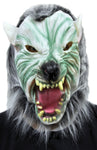 Silver Wolf Mask with Hair