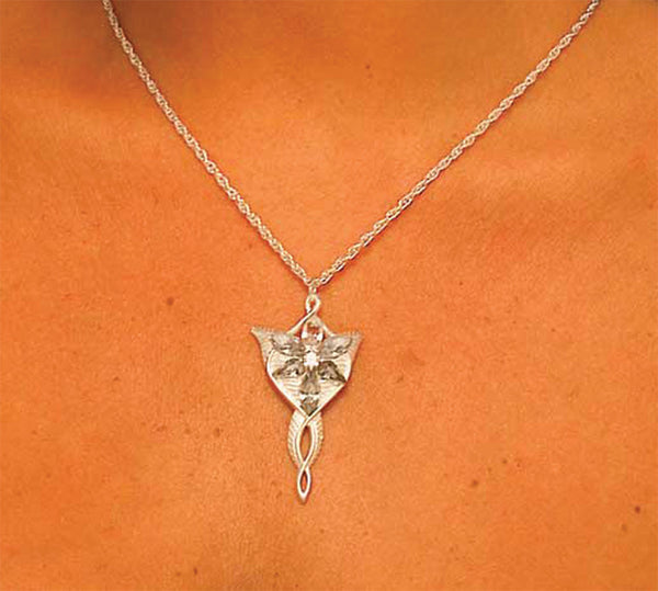 LOTR Arwen's Evenstar Pendant Silver(NV2770) JRR Tolkien The Lord Of -