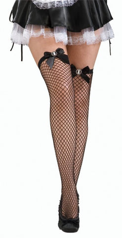 Thigh-High Fishnets with Cameo