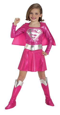 Girl's Deluxe Pink Supergirl Costume