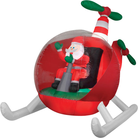 Airblown Helicopter Santa Inflatable