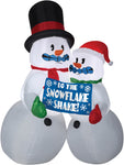 Airblown Shivering Snowman Couple Animated Inflatable