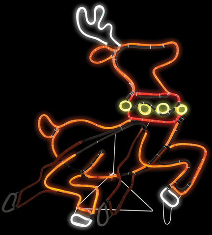 Animated Reindeer "Light Glo" LED Neon Sign