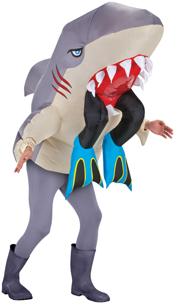 Adult Shark Head With Legs Inflatable Costume Halloween Hallway adult-shark-head-with-legs-inflatable-costume-halloween-hallway
