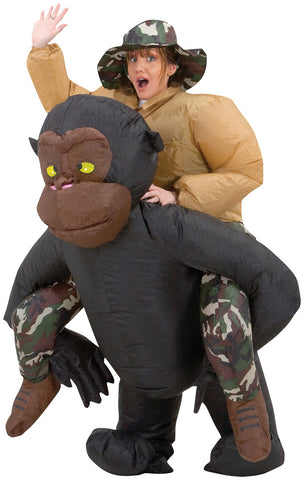 Adult Riding Gorilla Inflatable Costume