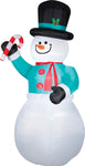 Airblown Snowman with Candy Cane Inflatable