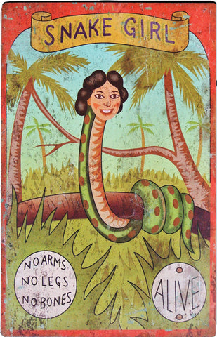17" Snake Girl Carnival Sign