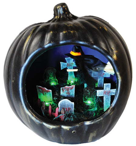 Pumpkin W Tombstones Witch Ins