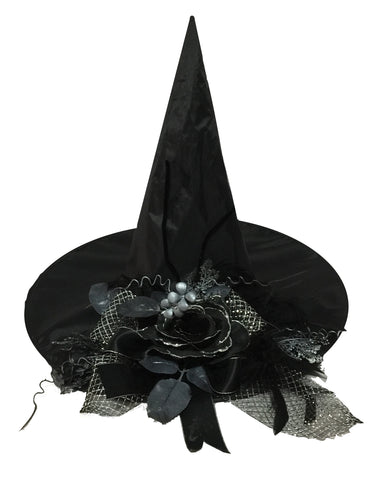 Witch Hat with Black Flower