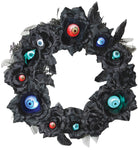 15" Black Wreath with Eyeballs