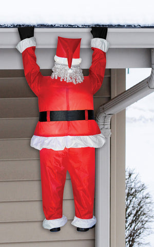 Airblown Santa Hanging From Roof Inflatable
