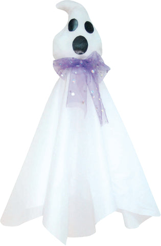 35" Hanging Ghost with Purple Tie