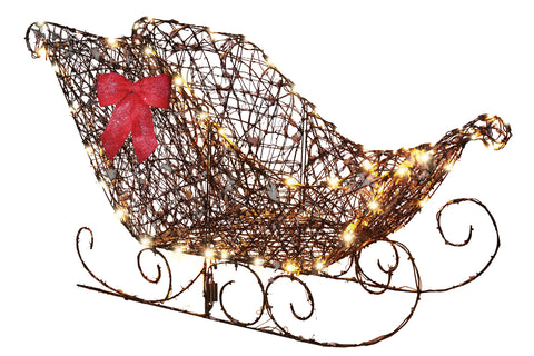 Starry Night Lighted Grapevine Sleigh