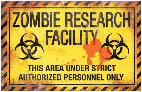 Zombie Research Factory Metal Sign
