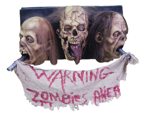 3-Head Zombie Wall Plaque