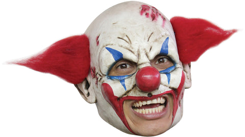 Deluxe Clown Chinless Mask with Red Hair