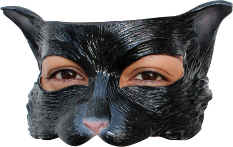 Black Kitty Latex Half Mask