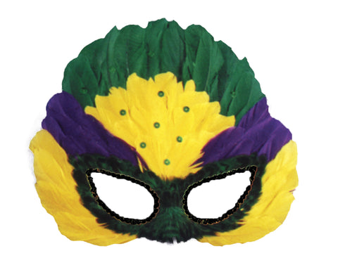 Sequin Feather Mardi Gras Mask
