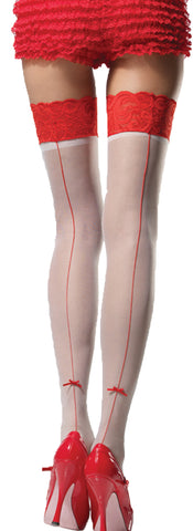 Lace Top Thigh-Highs with Backseam