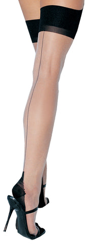 Lycra Two-Tone Thigh-Highs with Backseam