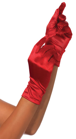 Wrist Length Red Gloves
