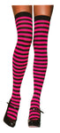 Nylon Striped Thigh-High Stockings