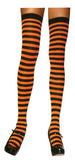 Nylon Striped Thigh-High Stockings