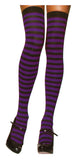 Nylon Striped Thigh-High Stockings