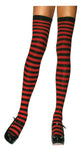 Nylon Striped Thigh-High Stockings