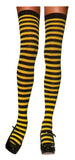 Nylon Striped Thigh-High Stockings