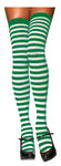 Nylon Striped Thigh-High Stockings