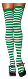 Nylon Striped Thigh-High Stockings