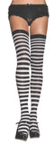 Nylon Striped Thigh-High Stockings