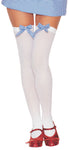White & Blue Thigh-Highs with Bow