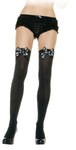 Opaque Skull Print Thigh-Highs