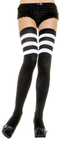 Knit Athletic Striped Thigh-Highs