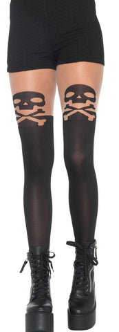 Opaque Skull & Crossbones Pantyhose