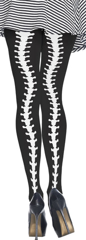 Black Spinal Column Pantyhose