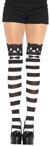 Opaque Fancy Cat Striped Pantyhose