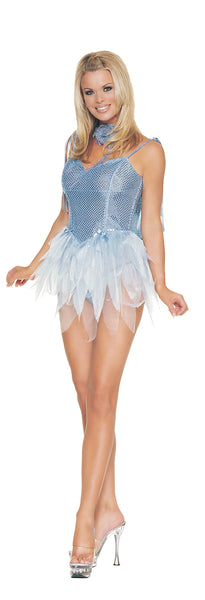 Women's Blue Glitter Fairy Costume – Halloween Hallway