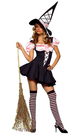 Women's Pink & Black Witch Costume