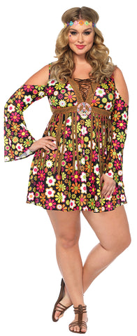 Women's Plus Size Starflower Hippie Costume